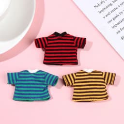 Doll Clothes Suits Stripe Shirt for 1/12 BJD Doll Clothes OB11 Doll T-shirt 1/11 Doll Panties Doll Cotton Socks Doll Accessories
