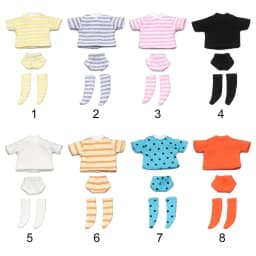Doll Clothes Suits Stripe Shirt for 1/12 BJD Doll Clothes OB11 Doll T-shirt 1/11 Doll Panties Doll Cotton Socks Doll Accessories