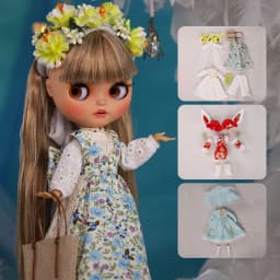 ICY DBS Blyth Doll Clothes 1/6 bjd Rabbit New Year Suit Pastoral Style Bag Set Licca Azone Body sd
