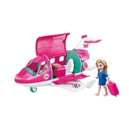Cute Playset Doll With Travel Dream Airplane And Doll Accessories Suitcase Puppy Dog Pet Birthday Christmas Gift