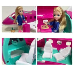 Cute Playset Doll With Travel Dream Airplane And Doll Accessories Suitcase Puppy Dog Pet Birthday Christmas Gift