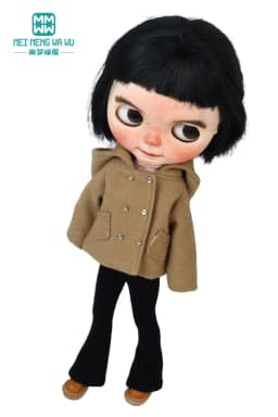 Blyth Doll Clothes Azon OB22 OB24 Fashion Wool Jacket Coat Sweater Jeans Doll Accessories