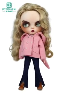 Blyth Doll Clothes Azon OB22 OB24 Fashion Wool Jacket Coat Sweater Jeans Doll Accessories
