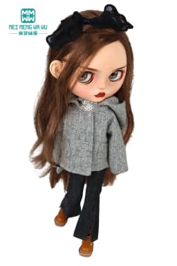 Blyth Doll Clothes Azon OB22 OB24 Fashion Wool Jacket Coat Sweater Jeans Doll Accessories