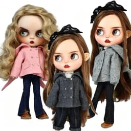 Blyth Doll Clothes Azon OB22 OB24 Fashion Wool Jacket Coat Sweater Jeans Doll Accessories