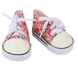 American 18 Inch Girl Doll Canvas Shoes 7cm Fashion Lines, Flowers Sneakers Boots For 43cm Baby New Born& DIY Russia,OG Doll Toy