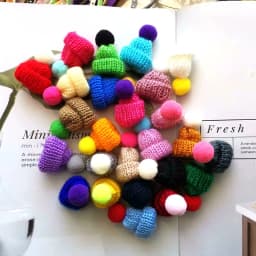 10Pcs 3.5CM Mixed Woolen Yarn Mini Hat Cap Headwear Garment Doll Craft Materials