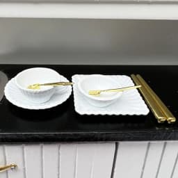 7/16/20Pcs Dollhouse Tableware Set Vintage Miniature Plate Bowl Fork Knife Spoon Chopsticks For Doll House Kitchen Furniture