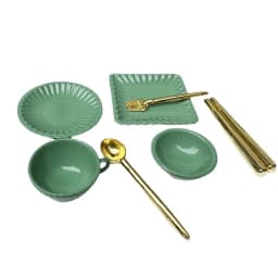 7/16/20Pcs Dollhouse Tableware Set Vintage Miniature Plate Bowl Fork Knife Spoon Chopsticks For Doll House Kitchen Furniture