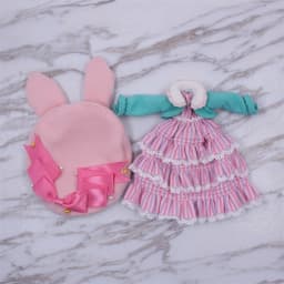 ICY DBS Blyth Doll bjd Clothes white dress pink cloak toy outfit