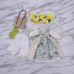 ICY DBS Blyth Doll bjd Clothes white dress pink cloak toy outfit