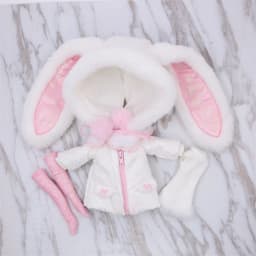ICY DBS Blyth Doll bjd Clothes white dress pink cloak toy outfit
