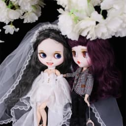 ICY DBS Blyth Doll bjd Clothes white dress pink cloak toy outfit