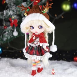 ICY DBS Blyth Doll bjd Clothes white dress pink cloak toy outfit