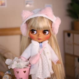 ICY DBS Blyth Doll bjd Clothes white dress pink cloak toy outfit