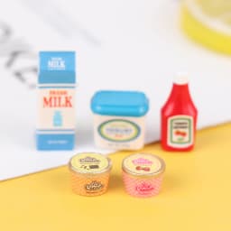 5Pcs/Set Dollhouse Tomato Sauce Iced Yogurt Miniature Food Toy Model Toy