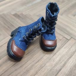 In Stock BJD Shoes 1/4 1/6 Square-toe Patchwork Multi-color Ankle Boots Cute Girls Blue Black BJD Doll Accessories