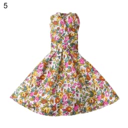 Fashion Doll Dress Girl Floral Clothes Handmade Doll Floral Dresses For 30cm Doll Accessories