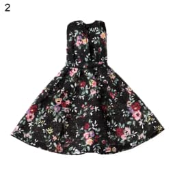 Fashion Doll Dress Girl Floral Clothes Handmade Doll Floral Dresses For 30cm Doll Accessories