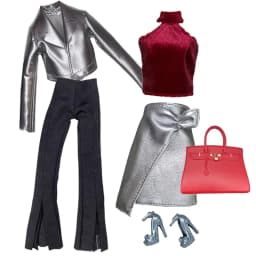 1/6 Doll Clothes Fashion Mix Leather Style for 12 inch Fashion Doll Outfits Set Handmade 30cm Doll Clothing Accessories