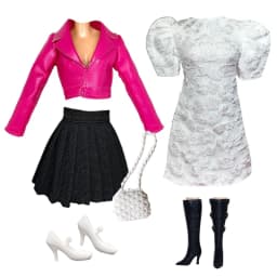 1/6 Doll Clothes Fashion Mix Leather Style for 12 inch Fashion Doll Outfits Set Handmade 30cm Doll Clothing Accessories