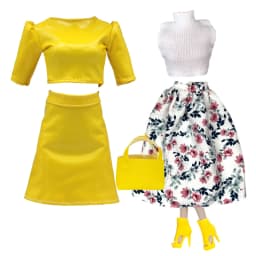 1/6 Doll Clothes Fashion Mix Leather Style for 12 inch Fashion Doll Outfits Set Handmade 30cm Doll Clothing Accessories