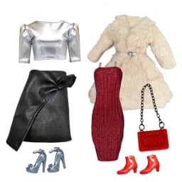 1/6 Doll Clothes Fashion Mix Leather Style for 12 inch Fashion Doll Outfits Set Handmade 30cm Doll Clothing Accessories