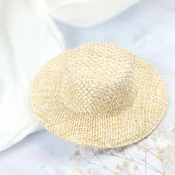 2Pcs Dollhouse Miniature Straw Hat Mini Doll Hat Doll House Ornament Hand Weaved Children's toys, farmers' dolls, straw hats
