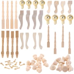 Mini Doll House Furniture Part Pocket Cabinets Tea Table Sofa Legs Drawer Handles Pulls DIY Wainscot Wall Decoration Accessories