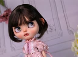 Blythes Doll Wigs Fit the 1/6 Size of the Stylish New Versatile Short Bob Hair with High Temperature Silk Wig in Linen Pink Gold
