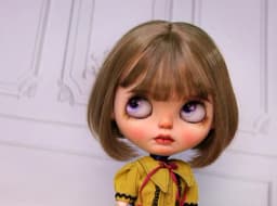 Blythes Doll Wigs Fit the 1/6 Size of the Stylish New Versatile Short Bob Hair with High Temperature Silk Wig in Linen Pink Gold