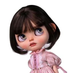Blythes Doll Wigs Fit the 1/6 Size of the Stylish New Versatile Short Bob Hair with High Temperature Silk Wig in Linen Pink Gold