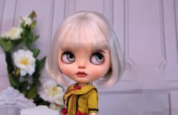 Blythes Doll Wigs Fit the 1/6 Size of the Stylish New Versatile Short Bob Hair with High Temperature Silk Wig in Linen Pink Gold