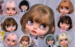 Blythes Doll Wigs Fit the 1/6 Size of the Stylish New Versatile Short Bob Hair with High Temperature Silk Wig in Linen Pink Gold