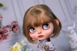 Blythes Doll Wigs Fit the 1/6 Size of the Stylish New Versatile Short Bob Hair with High Temperature Silk Wig in Linen Pink Gold