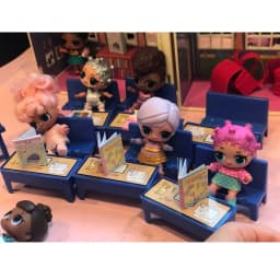 13pcs/set LOLs Doll Accessories School Classroom Pretend Play Toy Desk Blackboard Suitable 8cm Pig Animal Doll Girls Xmas Gifts