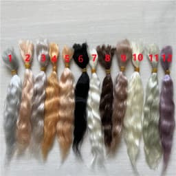 Top Quality 14 Colors Reborn Doll Mohair Wig 100% Pure Mohair Natural Black White Light Coffee Colors DIY BJD Doll Reborn Doll