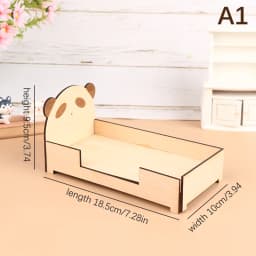 1/12 Dollhouse Wooden/Iron Mini Single/Double Bed Home Bedroom Furniture Toy Living Room Furniture Model Handmade Toy