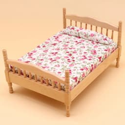 1/12 Dollhouse Wooden/Iron Mini Single/Double Bed Home Bedroom Furniture Toy Living Room Furniture Model Handmade Toy