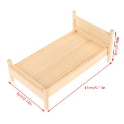 1/12 Dollhouse Wooden/Iron Mini Single/Double Bed Home Bedroom Furniture Toy Living Room Furniture Model Handmade Toy