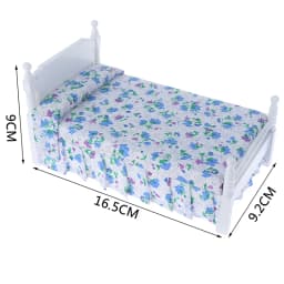 1/12 Dollhouse Wooden/Iron Mini Single/Double Bed Home Bedroom Furniture Toy Living Room Furniture Model Handmade Toy