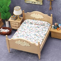 1/12 Dollhouse Wooden/Iron Mini Single/Double Bed Home Bedroom Furniture Toy Living Room Furniture Model Handmade Toy