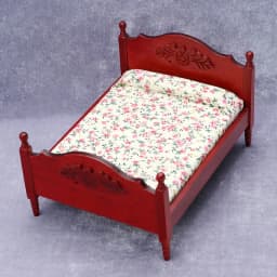 1/12 Dollhouse Wooden/Iron Mini Single/Double Bed Home Bedroom Furniture Toy Living Room Furniture Model Handmade Toy