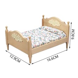 1/12 Dollhouse Wooden/Iron Mini Single/Double Bed Home Bedroom Furniture Toy Living Room Furniture Model Handmade Toy