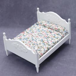 1/12 Dollhouse Wooden/Iron Mini Single/Double Bed Home Bedroom Furniture Toy Living Room Furniture Model Handmade Toy
