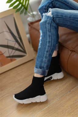 BJD Doll Shoes 1/3 1/4 In Stock Knitted Upper Casual Daily Toy Black White One-piece Soft-soled Ankle Boots BJD Doll Accessories