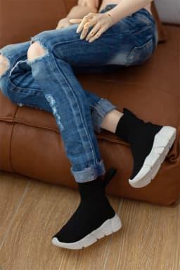 BJD Doll Shoes 1/3 1/4 In Stock Knitted Upper Casual Daily Toy Black White One-piece Soft-soled Ankle Boots BJD Doll Accessories