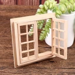 1/12 Dollhouse Miniature Blank Wood Window Frame Doll House Accessories Pretend Play Toy For Doll House Furniture Miniatures
