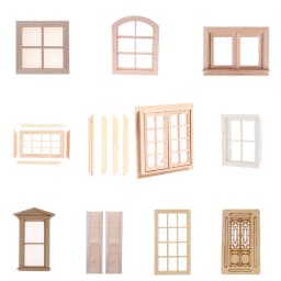 1/12 Dollhouse Miniature Blank Wood Window Frame Doll House Accessories Pretend Play Toy For Doll House Furniture Miniatures