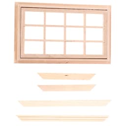 1/12 Dollhouse Miniature Blank Wood Window Frame Doll House Accessories Pretend Play Toy For Doll House Furniture Miniatures